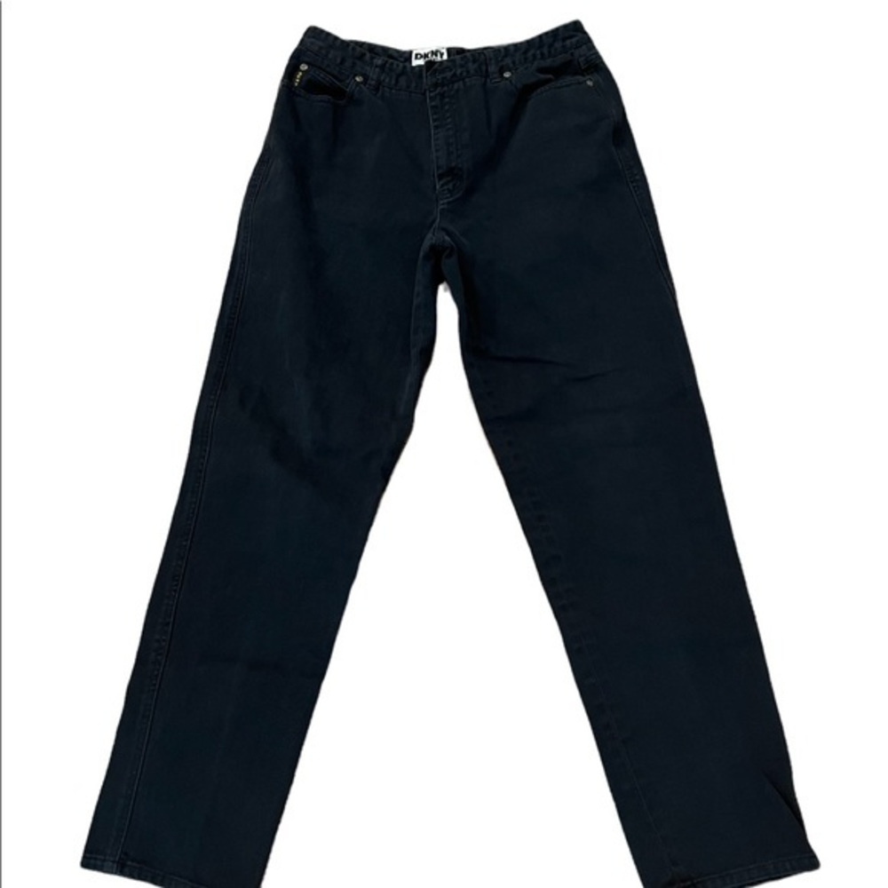 DKNY Jeans, size 14 , black 5 pockets jeans, rise 11 inches, 100% cotton.